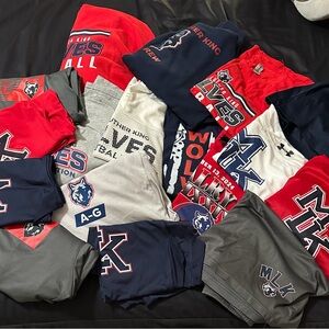 MLKHS Football 🏈 Gear Graphic Shorts - Red and Gray